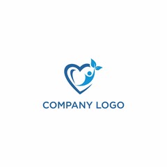 Human with love natural logo template