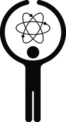 People icon embracing concept - science, technology, knowledge, and discovery.