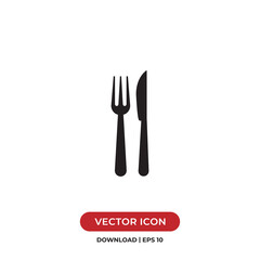 Fork and knife icon vector. Lunch or dinner sign