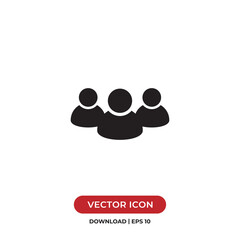Fototapeta na wymiar People icon vector. Simple filled people sign