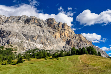 Sasso di Santa Croce in eastern Dolomites, Badia valley, South Tyrol, Italy