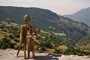 Vistas desde mirador de Trevelez en sierra morena, andalucia, españa