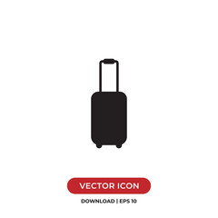 Suitcase icon vector. Luggage sign
