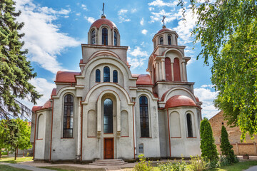 Fototapeta na wymiar Mladenovo, Serbia - June 02, 2020: Serbian Orthodox Church of the Holy Prophet Elijah (serbian; Svetog proroka Ilije) in Mladenovo, Serbia.