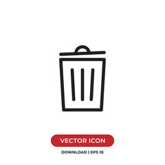 Trash can icon vector. Garbage sign