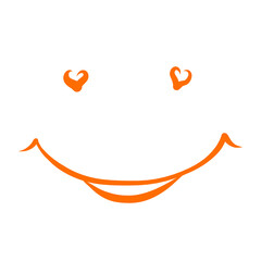 cheerful smile and heart shaped eyes, sketch