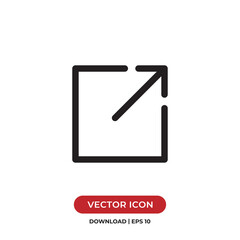 External link icon vector. Open page sign