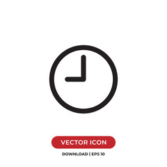 Clock icon vector. Time sign