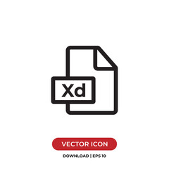 Adobe XD icon vector. Document sign