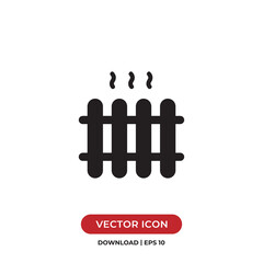 Radiator icon vector. Heater sign