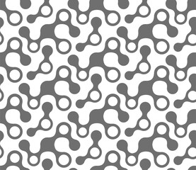 Seamless Elegant Graphic Science Repetition Pattern. Continuous Wave Vector Flow Print Texture. Repeat Line Bacteria Design 