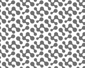 Repetitive East Vector Biological Shapes Texture. Seamless White Graphic Round Grid Pattern. Repeat Geometric Smooth Deco 