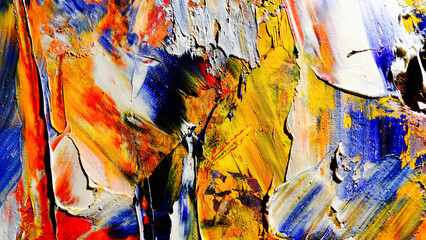 Colorful abstract background wallpaper. Modern motif visual art.  Mixtures of oil paint. Trendy...