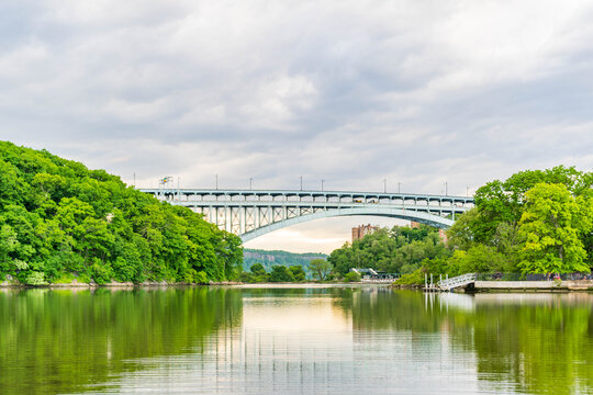 The Henry Hudson Bridge Located In Inwood Hill Park Manhattan.