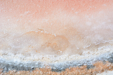 pink water and white salt