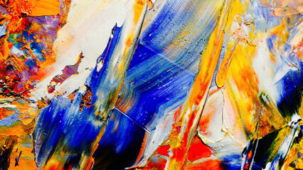 Colorful abstract background wallpaper. Modern motif visual art.  Mixtures of oil paint. Trendy...