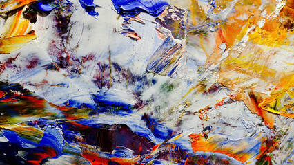 Colorful abstract background wallpaper. Modern motif visual art.  Mixtures of oil paint. Trendy...