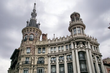 Fototapeta na wymiar Casa de Allende a traditional building next to Edificio Menses at Plaza de Canalejas.