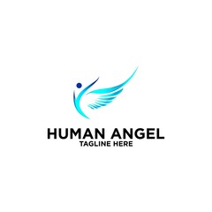 winged human angel logo design