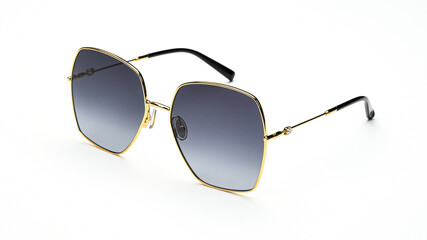 Sunglasses isolated on white background. Sun glasses summer woman accessories gold color