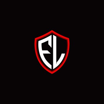 FL initials shield logo monogram designs modern templates.