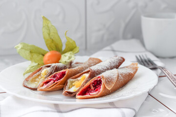 Pancakes with fruits 