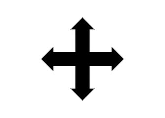 cross pointer move navigation ways icon isolated on white background 