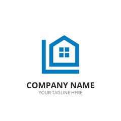 Minimalist home house logo template L - 356734326