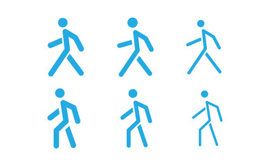 Person walking vector icon. Human figure walk sign.