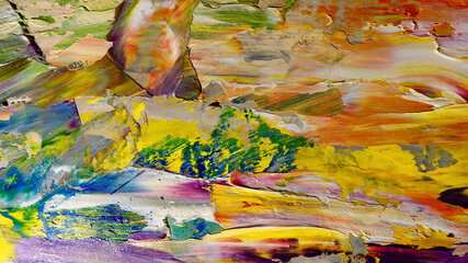 Colorful abstract background wallpaper. Modern motif visual art.  Mixtures of oil paint. Trendy...