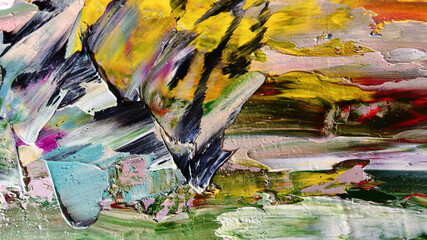 Colorful abstract background wallpaper. Modern motif visual art.  Mixtures of oil paint. Trendy...