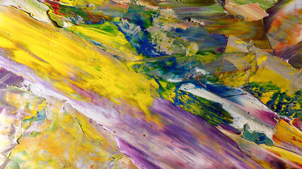 Colorful abstract background wallpaper. Modern motif visual art.  Mixtures of oil paint. Trendy...