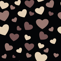 White and black hearts, vector seamless pattern. African Americans and white people against racism, BLM, Black Lives Matter.