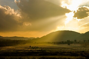 Fototapeta premium sunset over the mountains