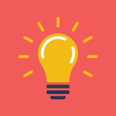 Fototapeta premium Light bulb icon. Electric lamp illustration, symbol of idea, innovation and solution.