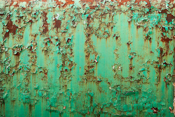 Rust and green texture of steel plate for background