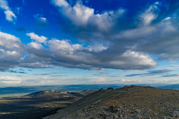summer Hiking in the mountains of the southern Urals. mount Iremel