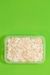 .Fresh steamed crab select crab claw on a plate with seafood sauce ready to serve in white background.