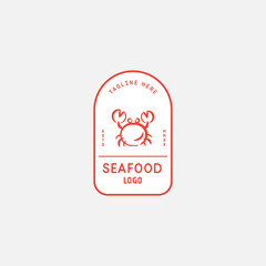 Crab logo vector design, seafood restaurant logo
