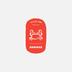 Crab logo vector design, seafood restaurant logo