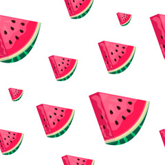 Seamless pattern of watermelon slices