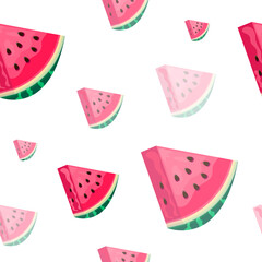 Seamless pattern of watermelon slices