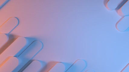 background display showcase minimal art shapes graphic design modern new 3d render or a 3d illustration bars header footer presentation scene form template banner empty blank canvas blue white pink