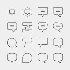 Speech balloon single vector icon pack 3