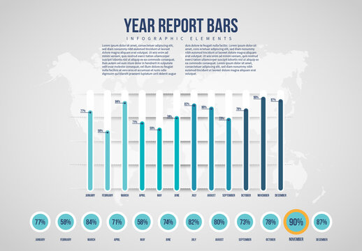 One-Year Progress Bar Chart Infographic