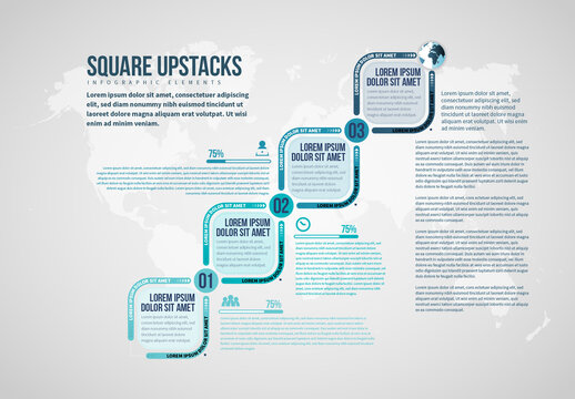 Stacked Squares Infographic