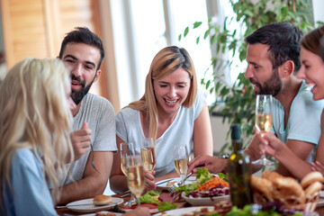 Friends enjoy at home