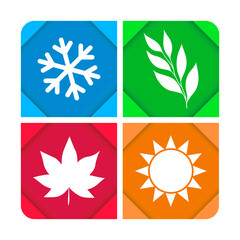 Fototapeta na wymiar four seasons of the year logo icon concept shadow 3d. colored isolated vector illustration eps10 on white background