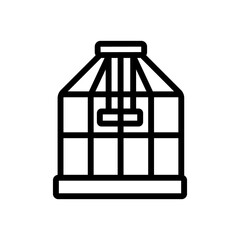 cage for domestic bird icon vector. cage for domestic bird sign. isolated contour symbol illustration