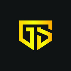 Modern creative elegant GS or SG black and gold color initial based letter icon logo